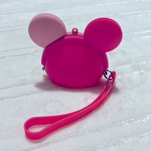 Mickey Mouse Pink Silicone Coins Wristlet Pouch